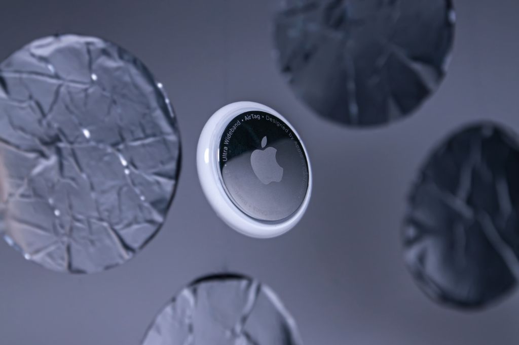 AirTag with ice background