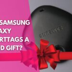 image of a samsung galaxy smarttag and a red ribbon with a title that reads are samsung galaxy smarttags a good gift