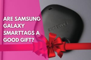 image of a samsung galaxy smarttag and a red ribbon with a title that reads are samsung galaxy smarttags a good gift