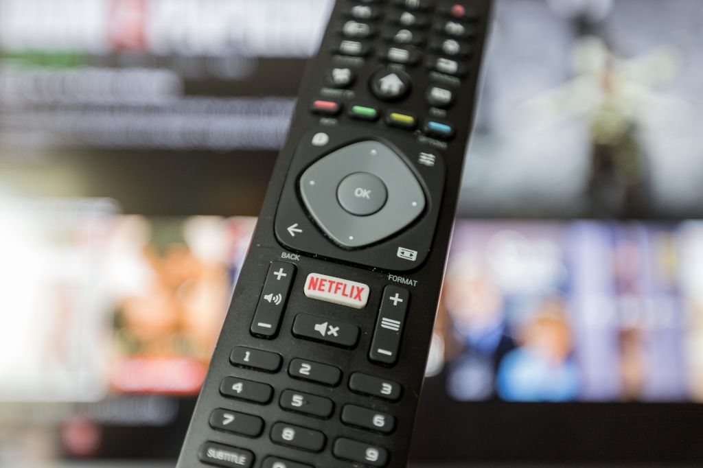 image of a black TV remote