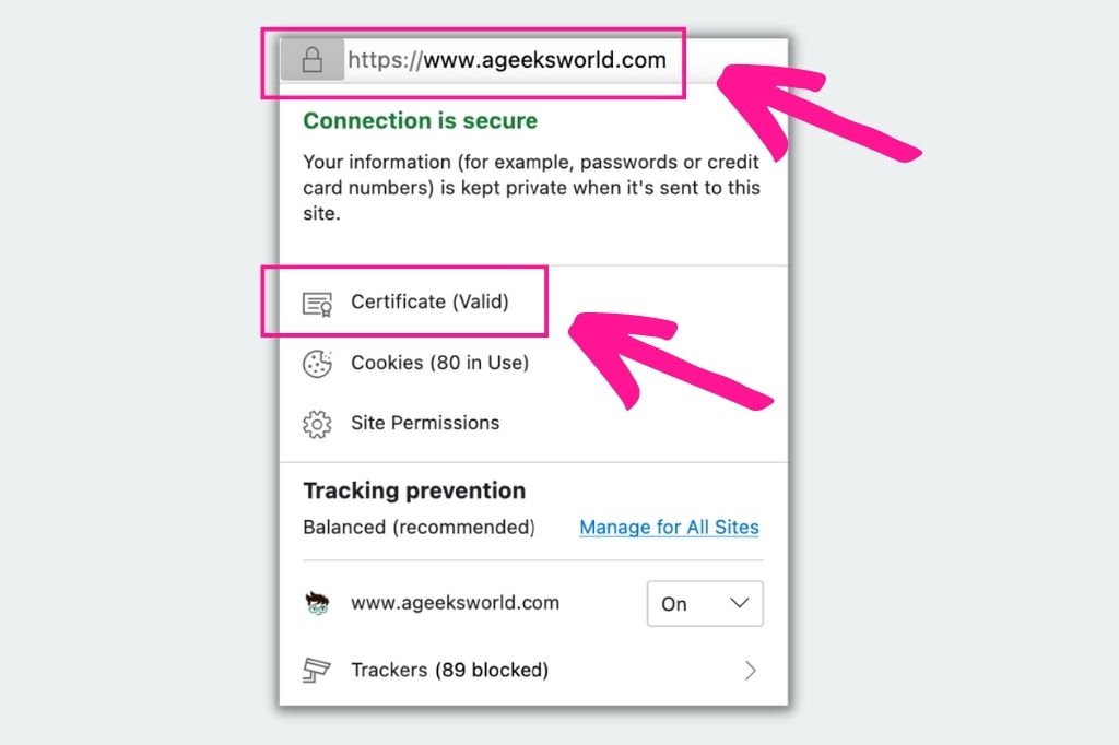 image of a SSL certificate