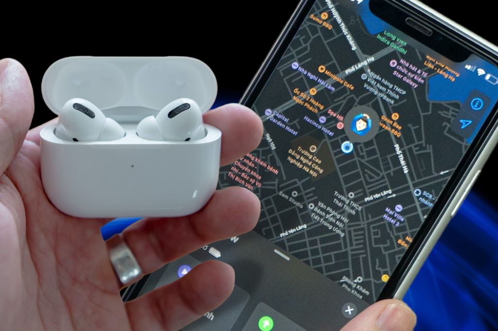 image of airpods gen 2 showing their location on the find my app